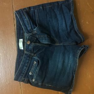 Hi rise BP short shorts- dark wash with stretch!